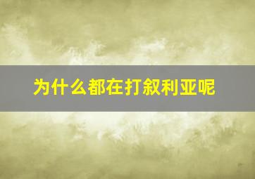 为什么都在打叙利亚呢