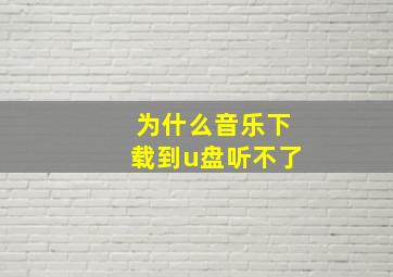 为什么音乐下载到u盘听不了