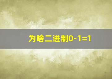 为啥二进制0-1=1