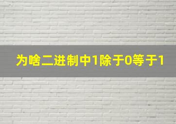 为啥二进制中1除于0等于1