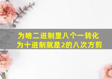 为啥二进制里八个一转化为十进制就是2的八次方剪