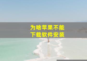 为啥苹果不能下载软件安装