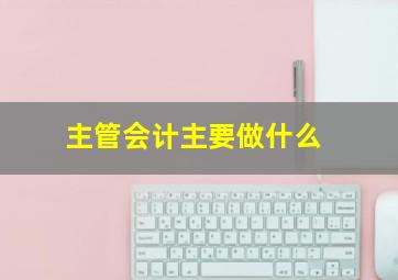 主管会计主要做什么