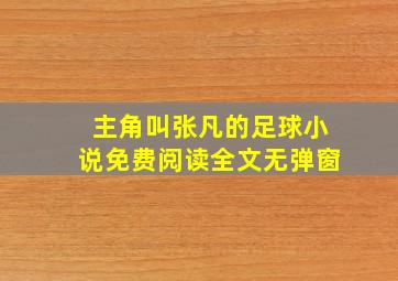 主角叫张凡的足球小说免费阅读全文无弹窗