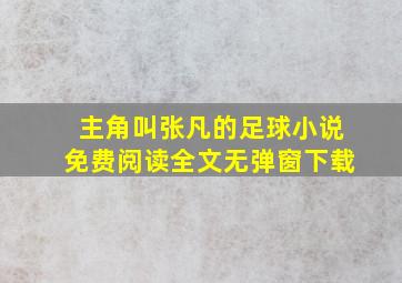 主角叫张凡的足球小说免费阅读全文无弹窗下载