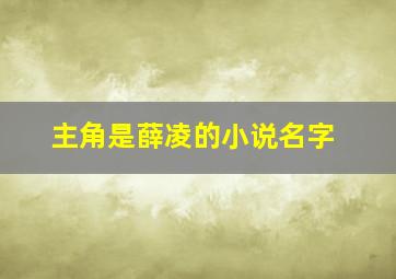 主角是薛凌的小说名字