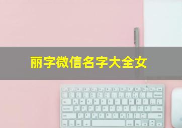 丽字微信名字大全女