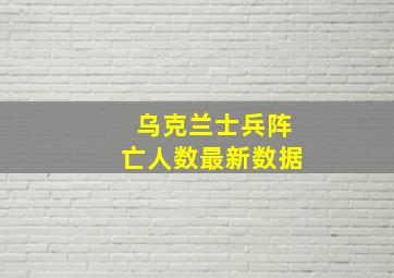 乌克兰士兵阵亡人数最新数据