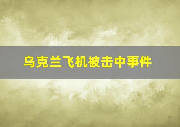 乌克兰飞机被击中事件