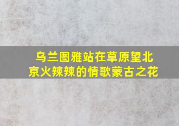 乌兰图雅站在草原望北京火辣辣的情歌蒙古之花