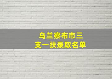 乌兰察布市三支一扶录取名单