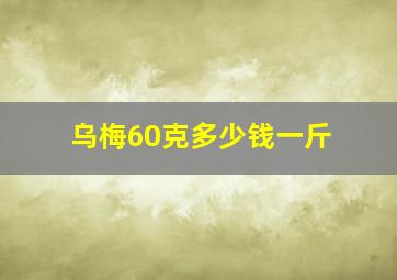 乌梅60克多少钱一斤