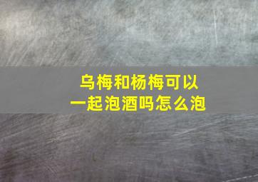 乌梅和杨梅可以一起泡酒吗怎么泡