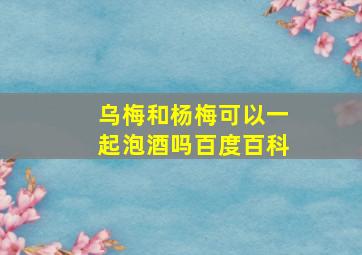 乌梅和杨梅可以一起泡酒吗百度百科