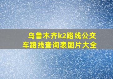 乌鲁木齐k2路线公交车路线查询表图片大全