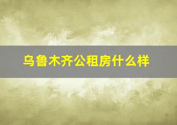 乌鲁木齐公租房什么样