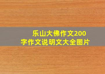 乐山大佛作文200字作文说明文大全图片