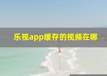 乐视app缓存的视频在哪