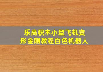 乐高积木小型飞机变形金刚教程白色机器人