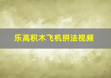 乐高积木飞机拼法视频