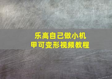 乐高自己做小机甲可变形视频教程