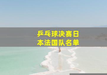 乒乓球决赛日本法国队名单