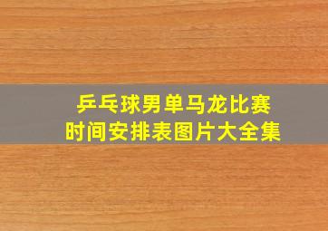 乒乓球男单马龙比赛时间安排表图片大全集