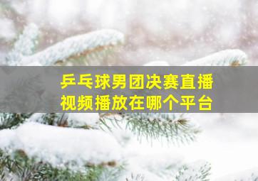 乒乓球男团决赛直播视频播放在哪个平台