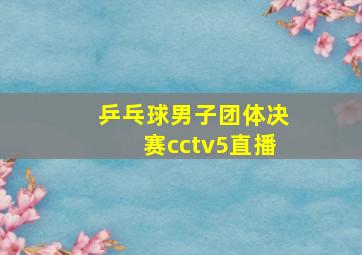 乒乓球男子团体决赛cctv5直播