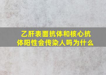 乙肝表面抗体和核心抗体阳性会传染人吗为什么