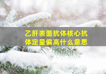 乙肝表面抗体核心抗体定量偏高什么意思