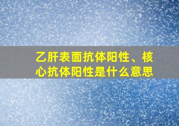 乙肝表面抗体阳性、核心抗体阳性是什么意思