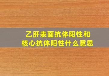 乙肝表面抗体阳性和核心抗体阳性什么意思