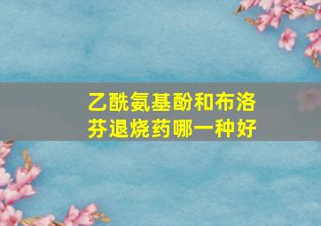 乙酰氨基酚和布洛芬退烧药哪一种好