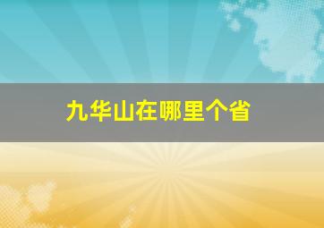 九华山在哪里个省