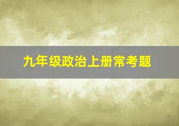 九年级政治上册常考题