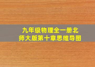 九年级物理全一册北师大版第十章思维导图