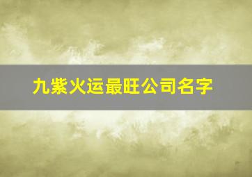 九紫火运最旺公司名字