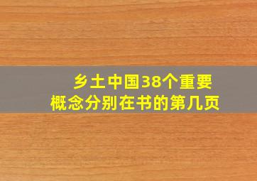 乡土中国38个重要概念分别在书的第几页