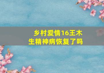 乡村爱情16王木生精神病恢复了吗