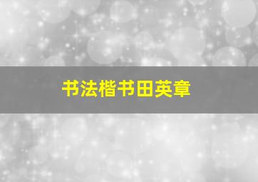 书法楷书田英章