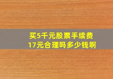 买5千元股票手续费17元合理吗多少钱啊