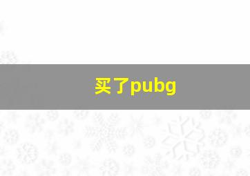 买了pubg