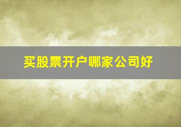 买股票开户哪家公司好