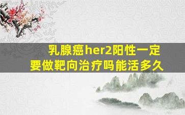 乳腺癌her2阳性一定要做靶向治疗吗能活多久