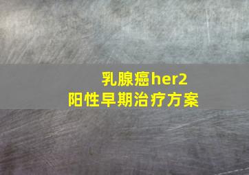 乳腺癌her2阳性早期治疗方案