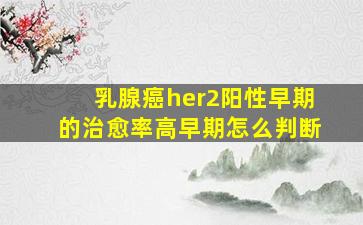 乳腺癌her2阳性早期的治愈率高早期怎么判断