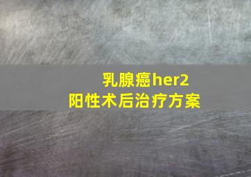 乳腺癌her2阳性术后治疗方案