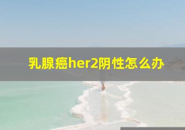 乳腺癌her2阴性怎么办