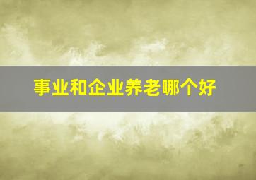 事业和企业养老哪个好